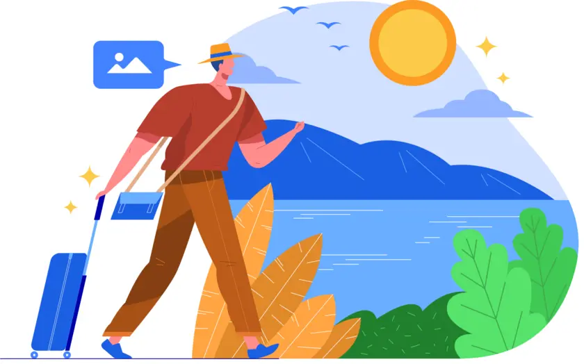 traveler with luggage